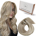 U Tip Hair Extensions Human Hair Blonde AshBlonde 18in - Silky