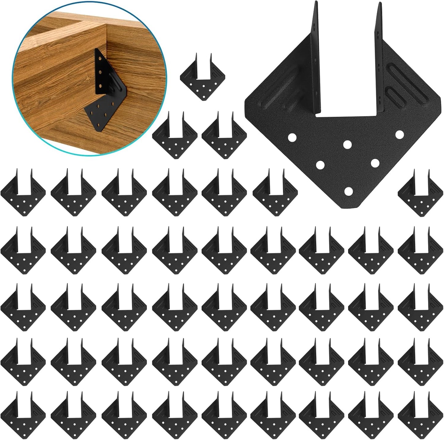 Hurricane Ties for Rafter 48 Pack Black Powder Coating Straps