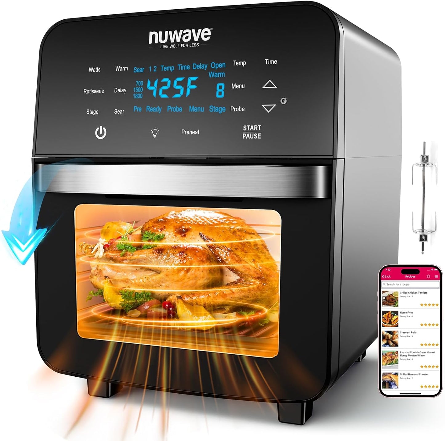 Nuwave 15.5Qt Air Fryer Oven: TurboConvection,Healthy,EvenCrisp