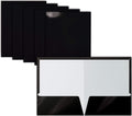 2-Pocket Glossy Paper Folders, Letter Size Box of 25 - Durable Black