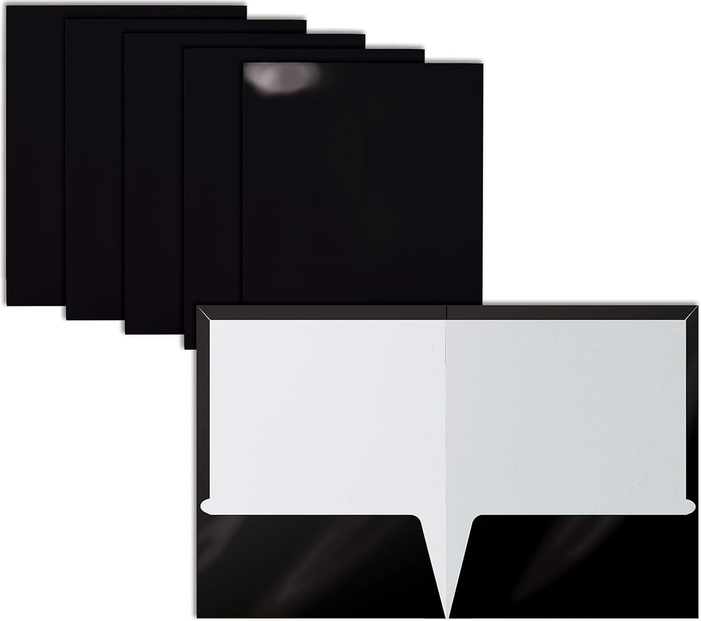 25 Black Letter Size Laminated Folders