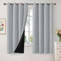 YoungsTex Light Grey 100% Blackout Curtains 52 x 63 in - Total Room