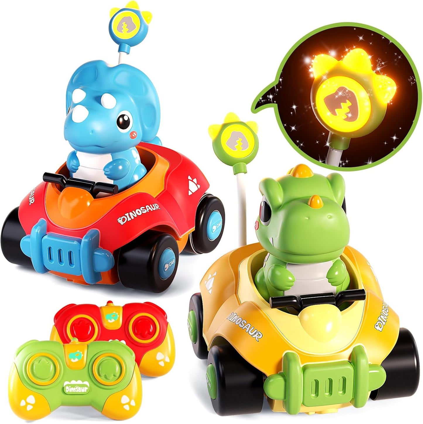 Dinosaur RC Cars: Lights, Music, Fun!