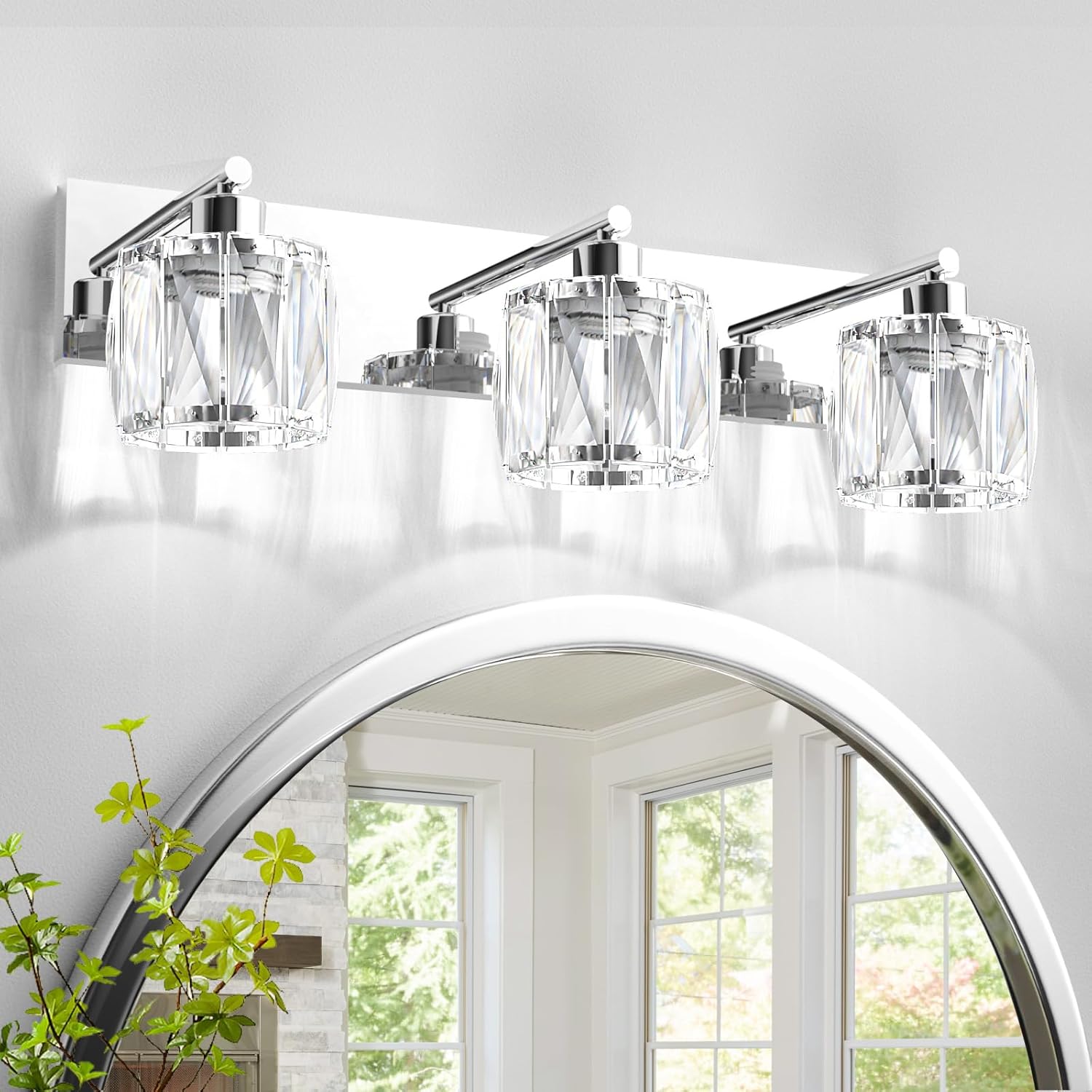 VOLISUN Crystal Vanity Lights - Modern Stainless Steel Design