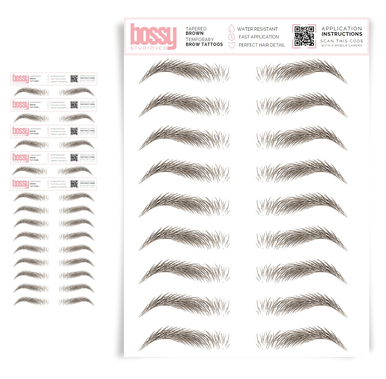 5 Pack Temporary Eyebrow Tattoos for Natural Hair-Like Brows