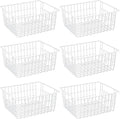 Redrubbit Wire Storage Baskets Large Set of 6 - Stackable Freezer
