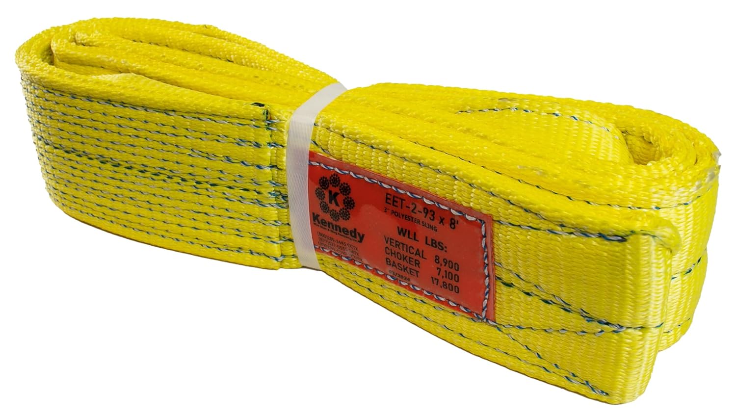 3in x 8ft 2-Ply Twist Eye Polyester Lifting Sling for Heavy Loads