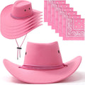 Western Party 12 Pack Cowboy Hat and Bandana Accessories Set