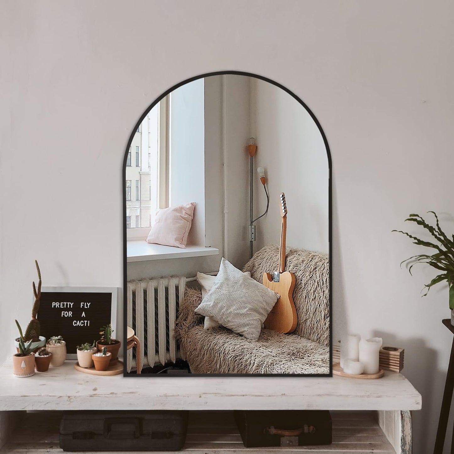 Arched Wall Mirror for Bathroom and Living Room Decor