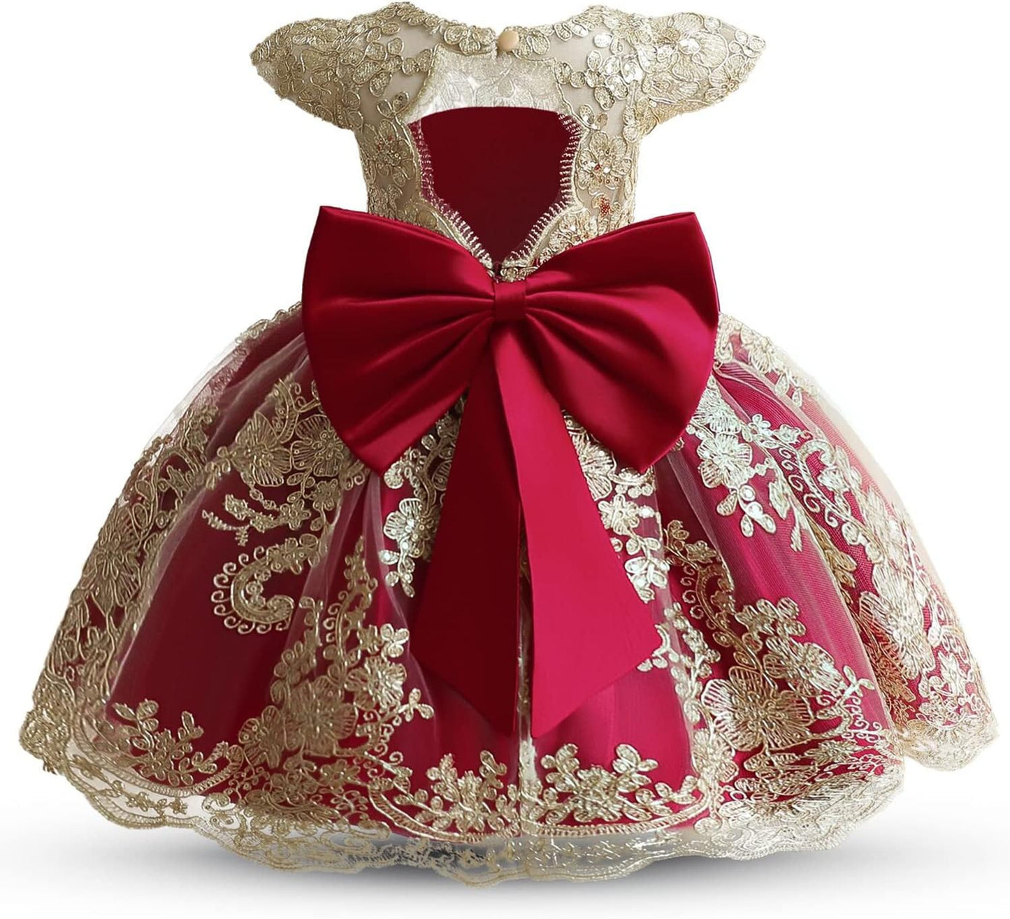 NNJXD Girls' Tulle Flower Princess Wedding Dress for Toddlers
