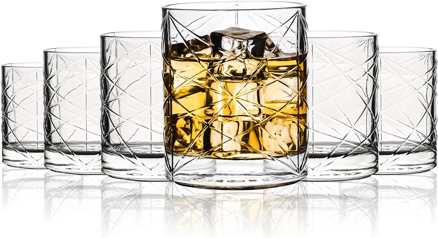 SUROQUE Vintage Whiskey Glasses Set - Luxe Barware Gift!