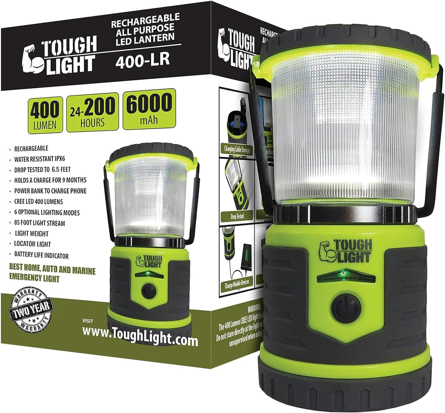 USB Rechargeable Camping Lantern with 400 Lumens Brightness