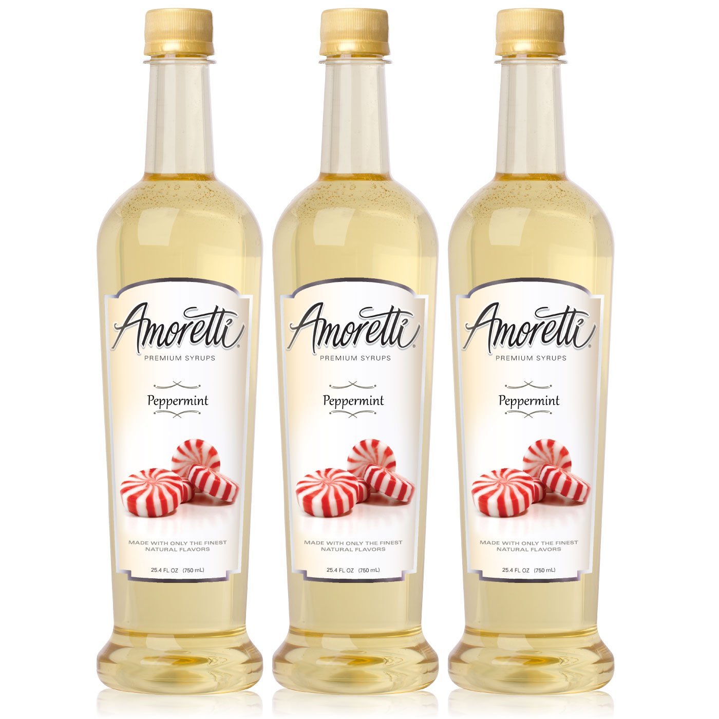 Amoretti Premium Peppermint Syrup 750ml 3 Pack for Beverages