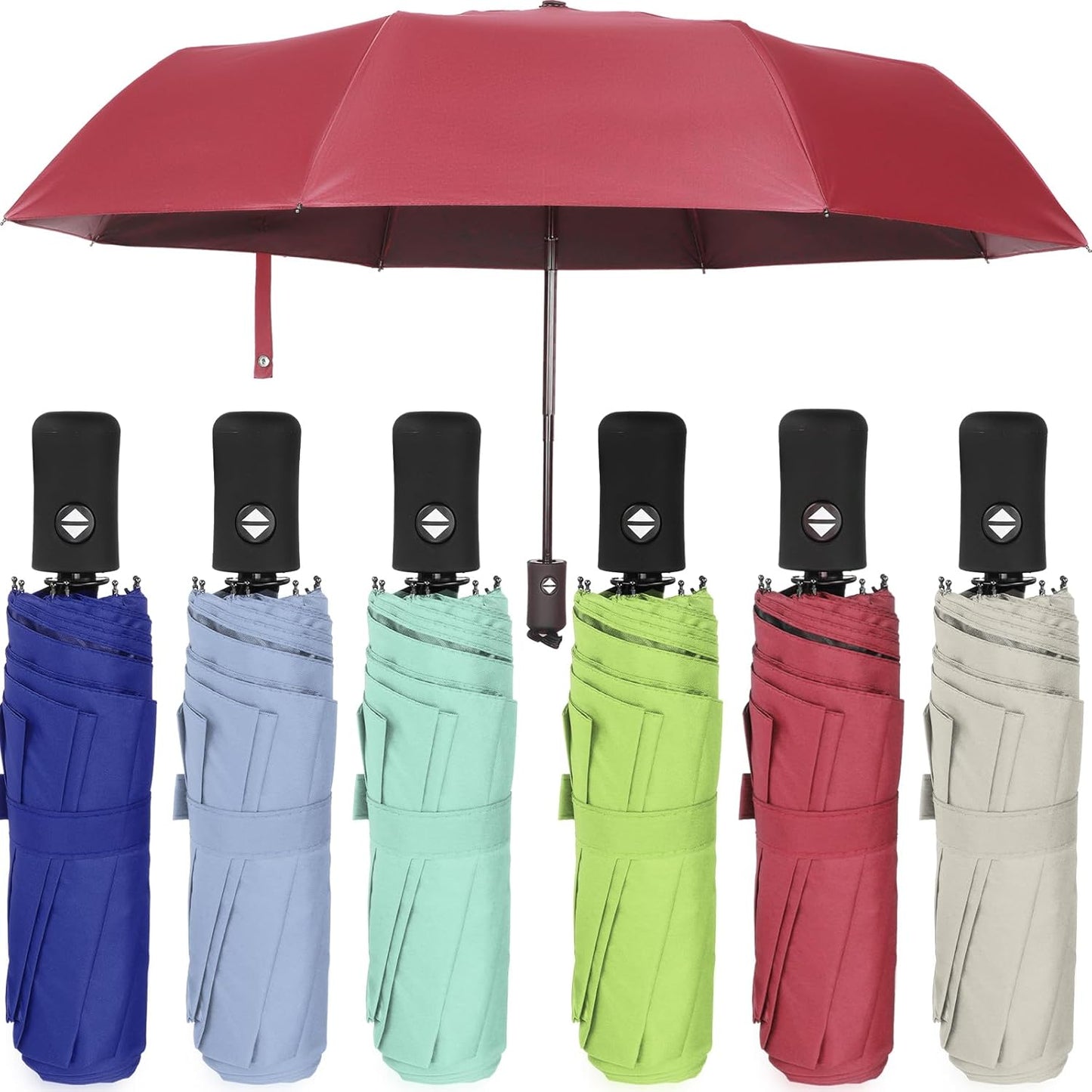 Compact Travel Umbrella for Rain - Automatic Open Close Design
