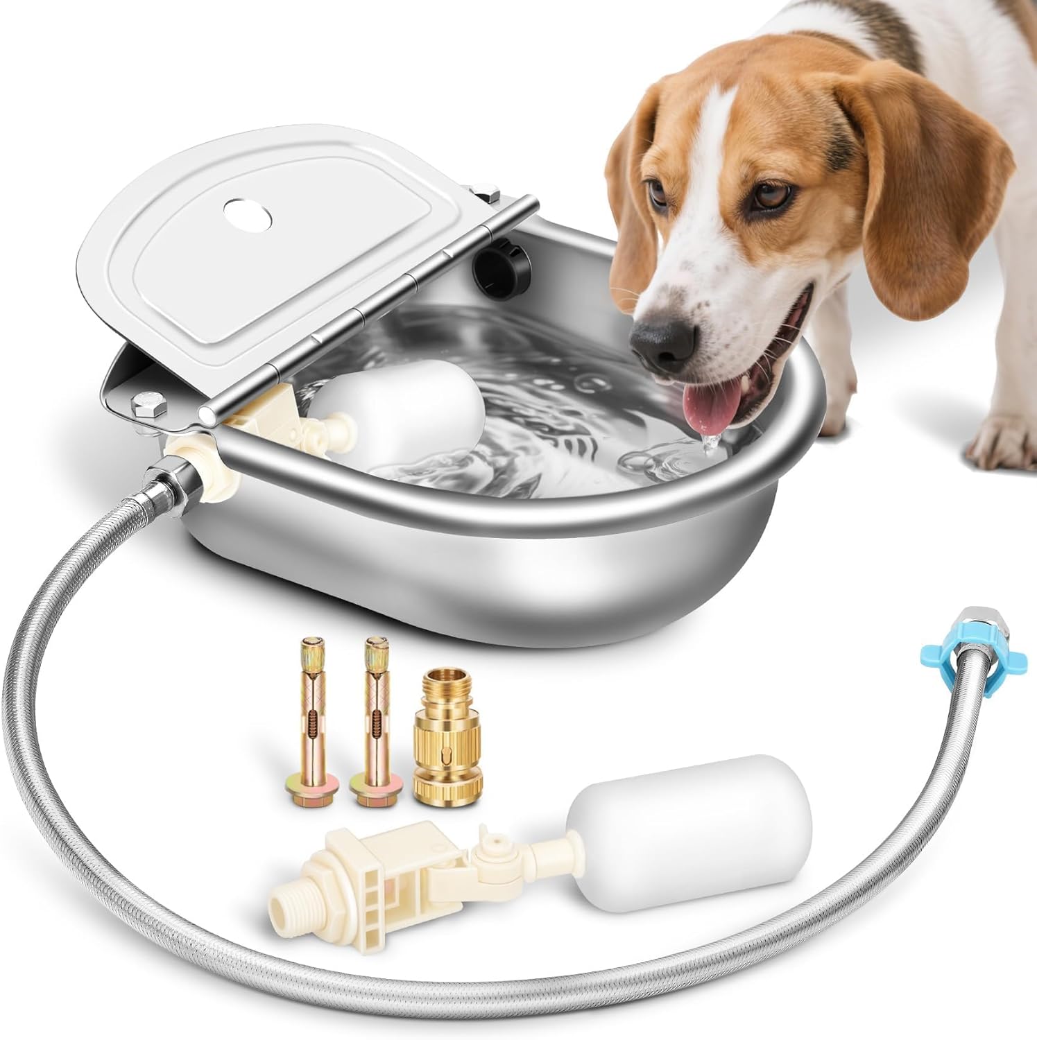 Automatic Animal Drinking Water Bowl with Float Valve Kit