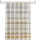 Cody 100% Cotton Shower Curtain - Boho Stripe with Tassel Trim