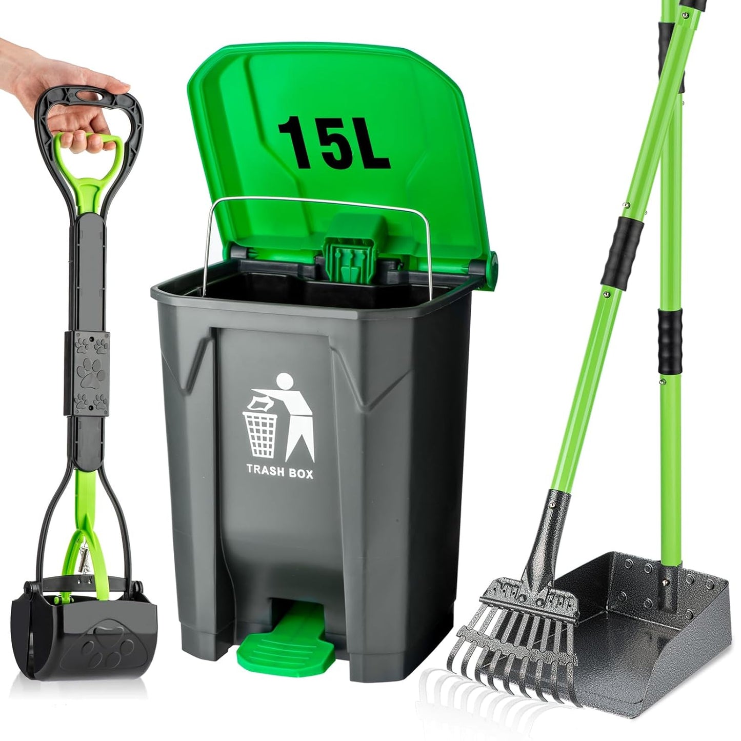 MXF Pooper Scooper Set for Easy Pet Waste Management Outdoors