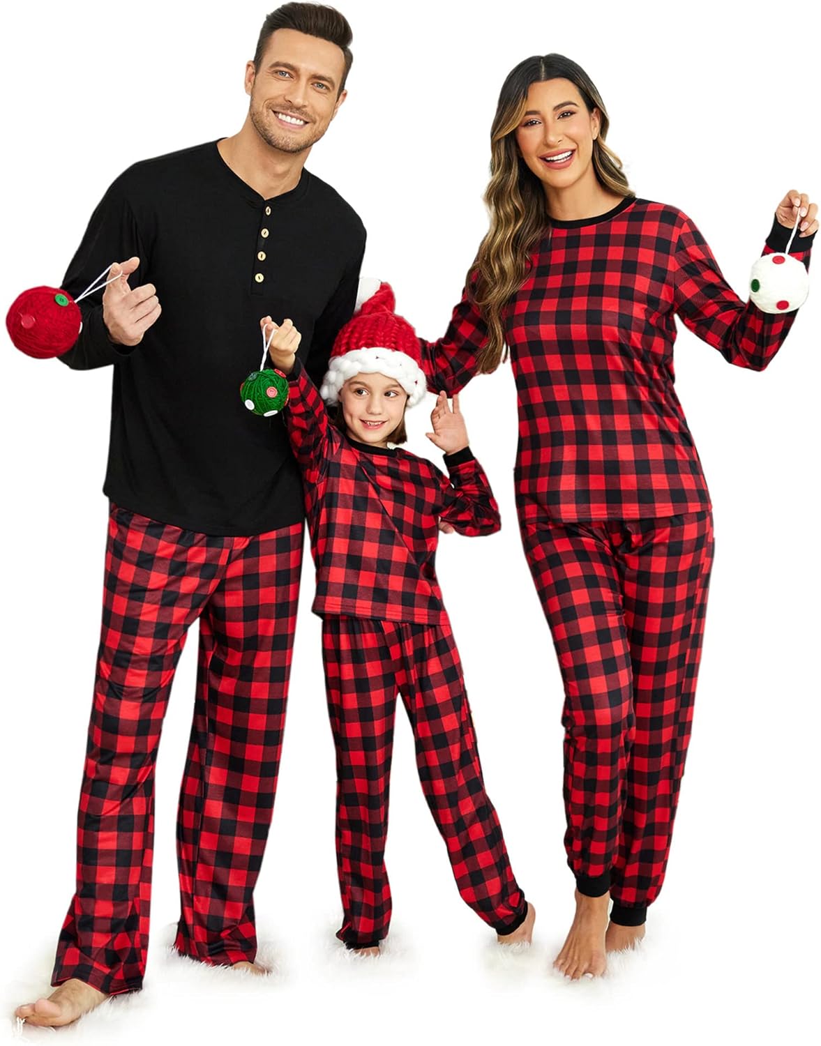 Ekouaer Family Christmas Pajamas Matching Sets for Everyone
