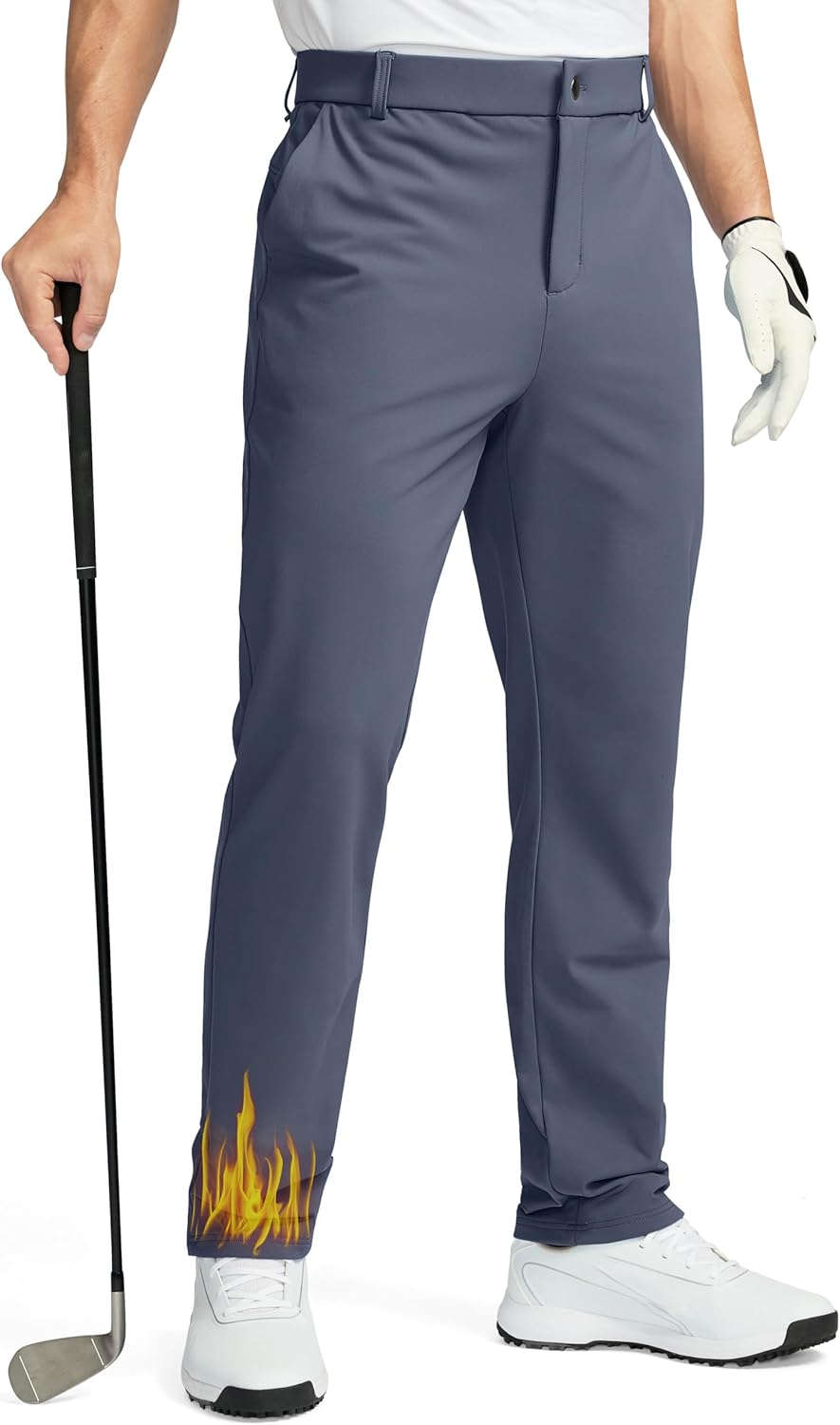 Soothfeel Men's Fleece Lined Pants for Winter Work and Golf