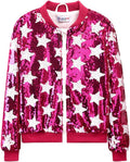 Girls' Ombre Sequin Bomber Jacket with Pockets (Style Z4NH)