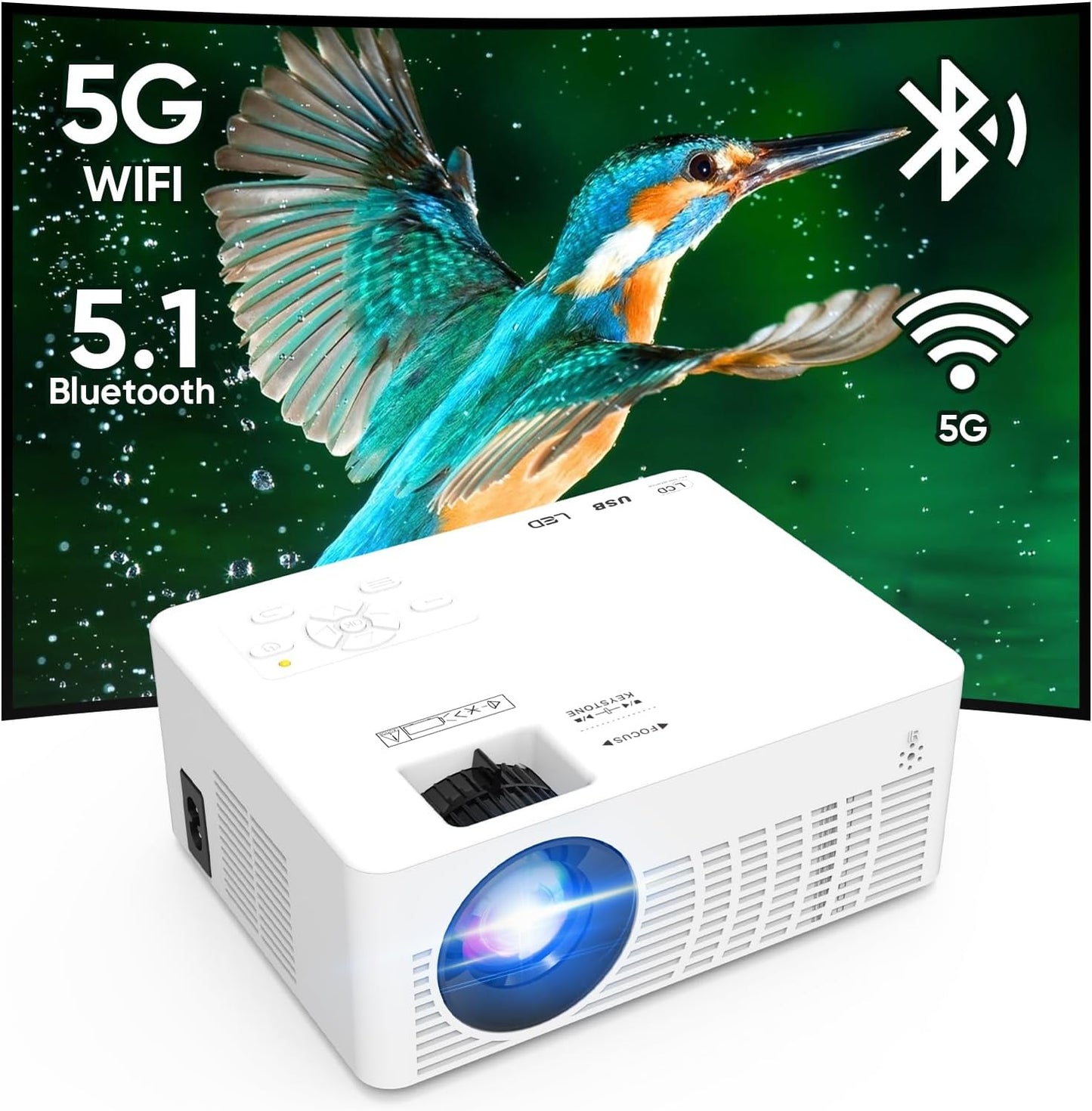 2023 Mini Projector: WiFi, Bluetooth, Full HD, Portable