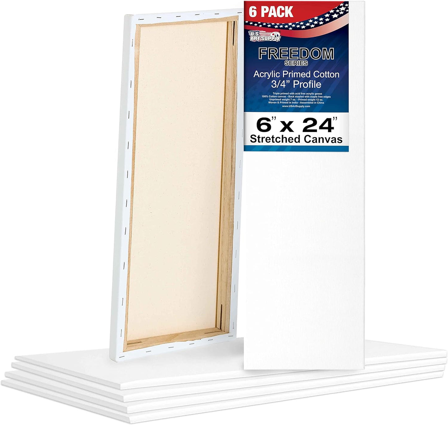 Professional Quality 6 x 24 inch Stretched Canvas for Painting
