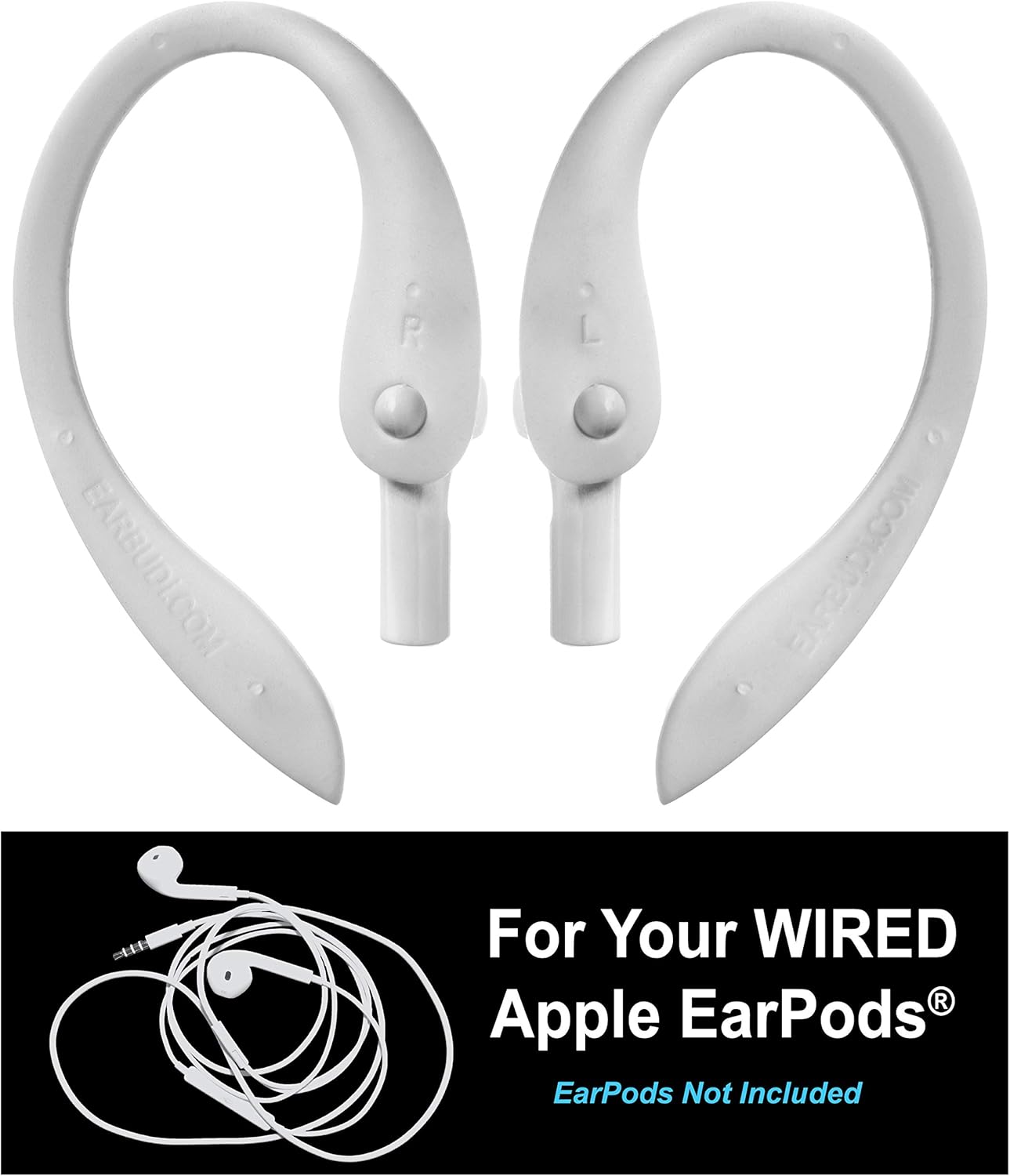 Secure Fit for Apple EarPods | Adjustable Hooks | Cool Grey