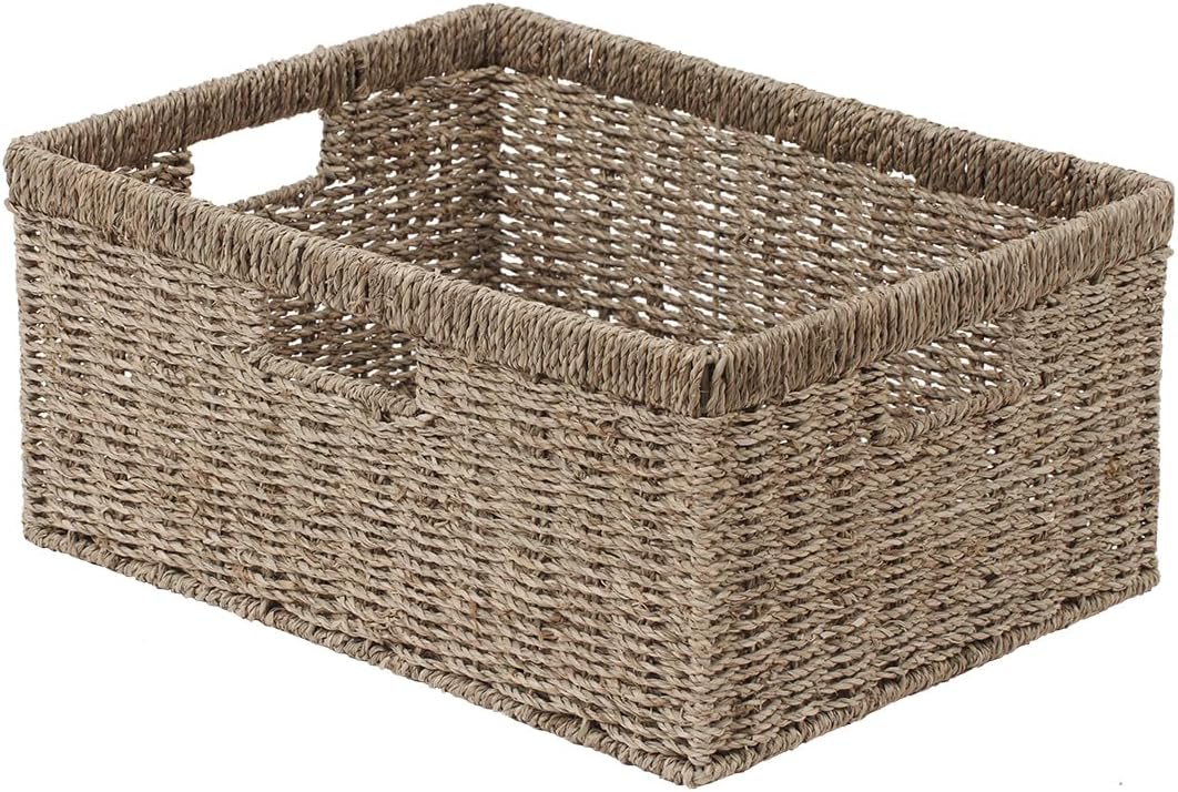 Extra Large Wicker Baskets for Organizing - Seagrass Storage Bin