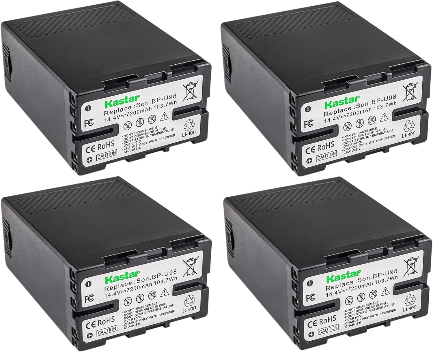 Kastar 4-Pack BP-U98 Battery Replacement for Sony Cameras