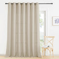 RYB HOME Linen Sheer Curtain W 100 x L 95 Large Extra Wide Panel