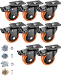 Casters 3ft Caster Wheels 8-Pack Heavy Duty - Quiet Polyurethane