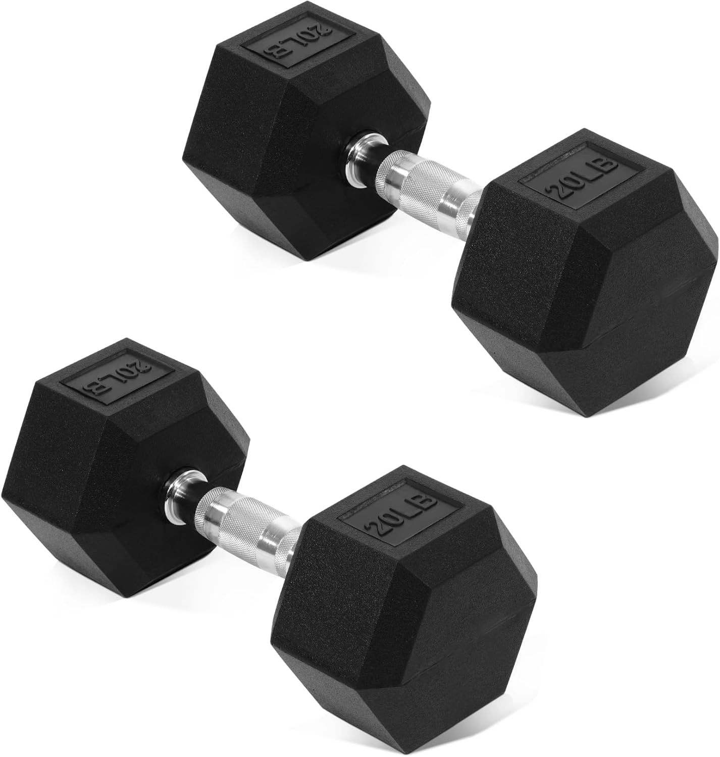 Rubber Encased Hex Dumbbell Set for Strength Training