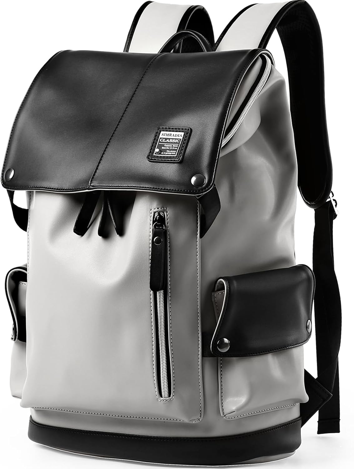 Vintage Leather Travel Backpack for Men with Smooth Zipper
