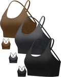 Running Girl Sports Bras for Women - Crisscross Back Medium Support on