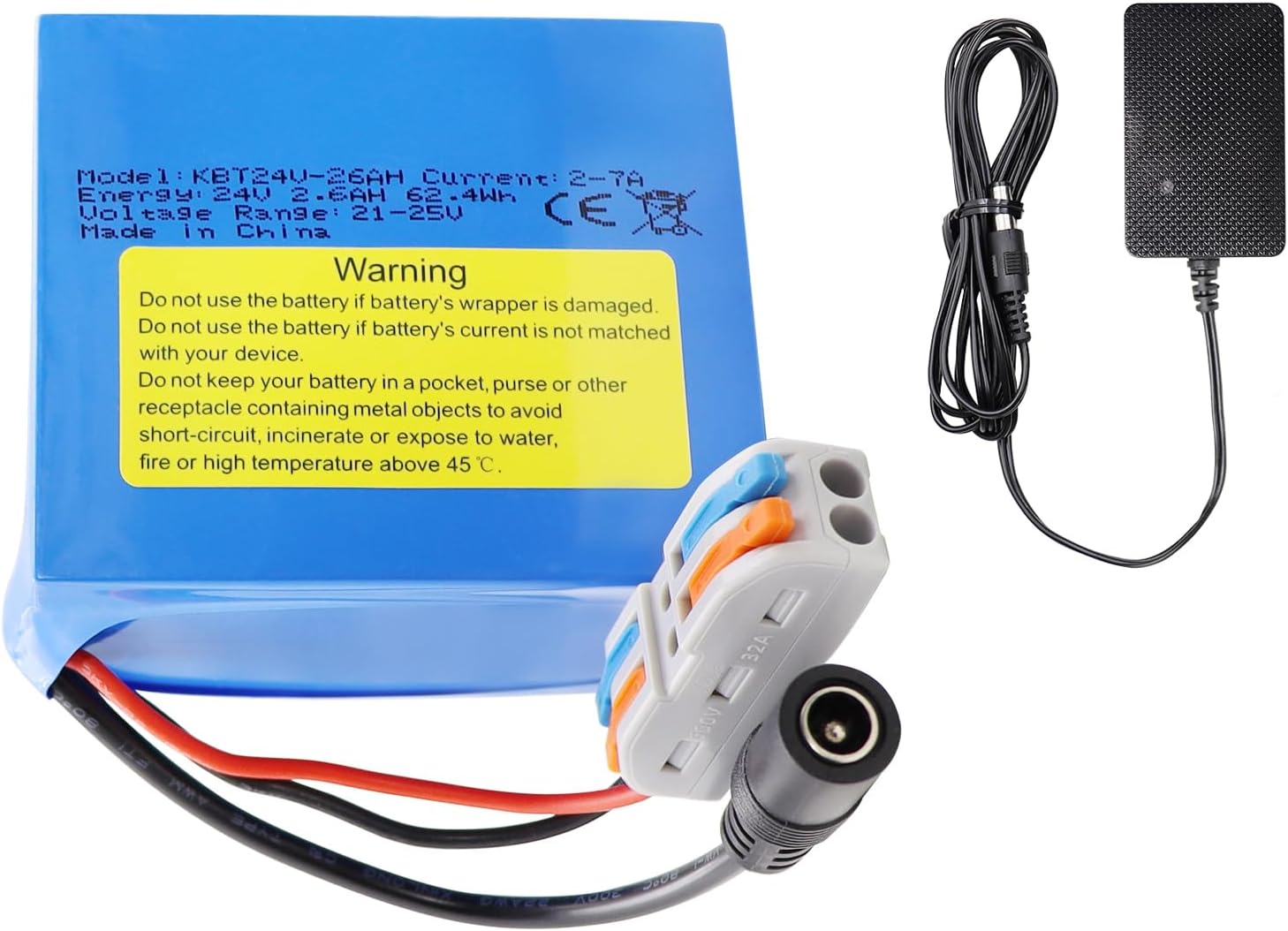 KBT 24V 2.6Ah Rechargeable Lithium Battery with Charger Included