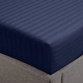 King Fitted Sheet 500TC Cotton Sateen Dark Blue - Deep Pocket