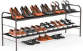 Coonoor 2-Tier Long Shoe Rack Storage for Wide Shoes - Holds 12-18