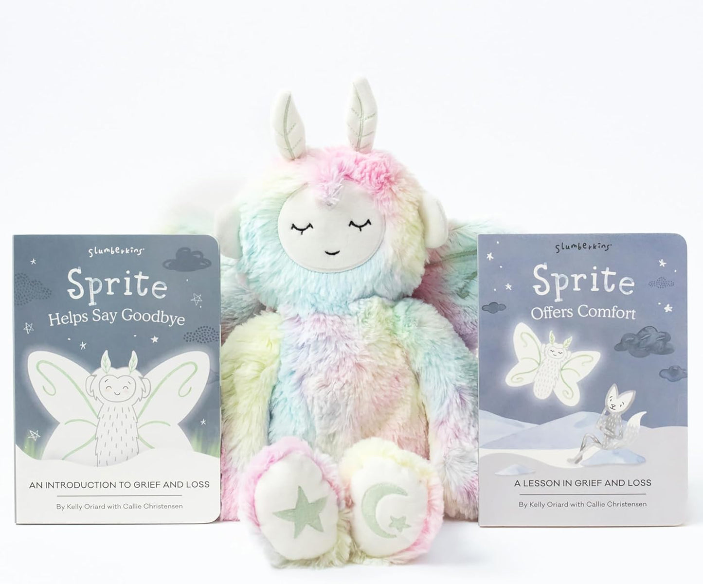 Slumberkins 14in Rainbow Sprite Kin & Board Books Set for Kids