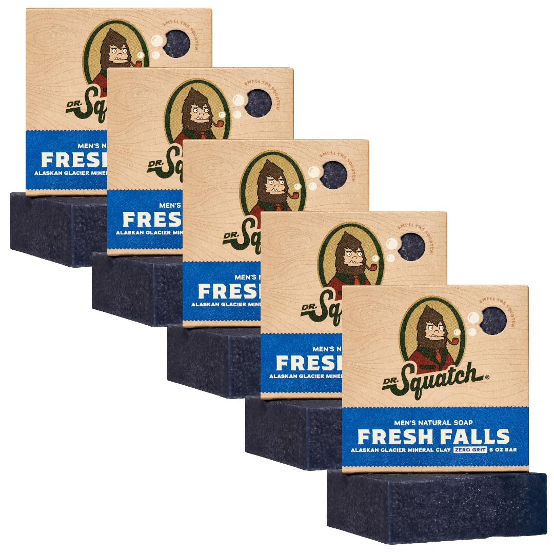 Dr. Squatch Natural Bar Soap for Men - Fresh Falls 5-Pack