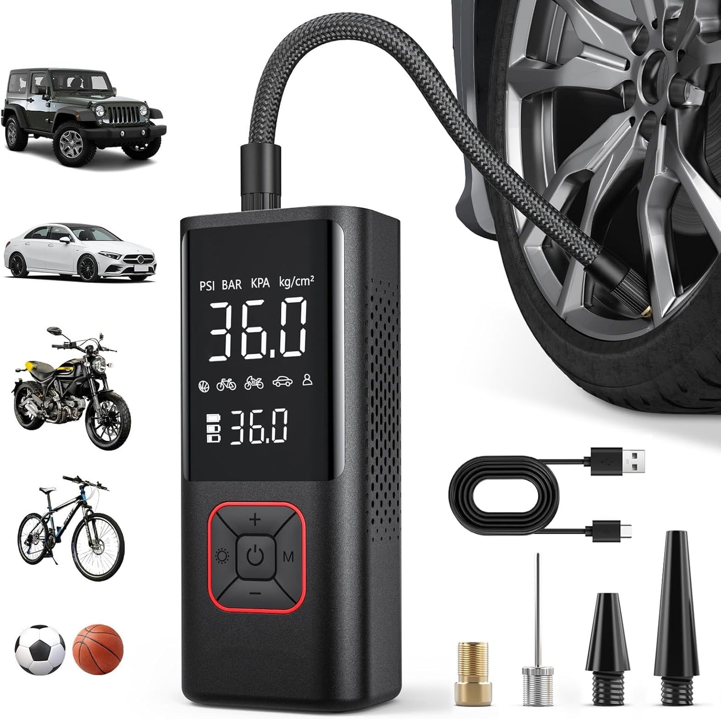 150PSI Cordless Tire Inflator - Portable Powerhouse!