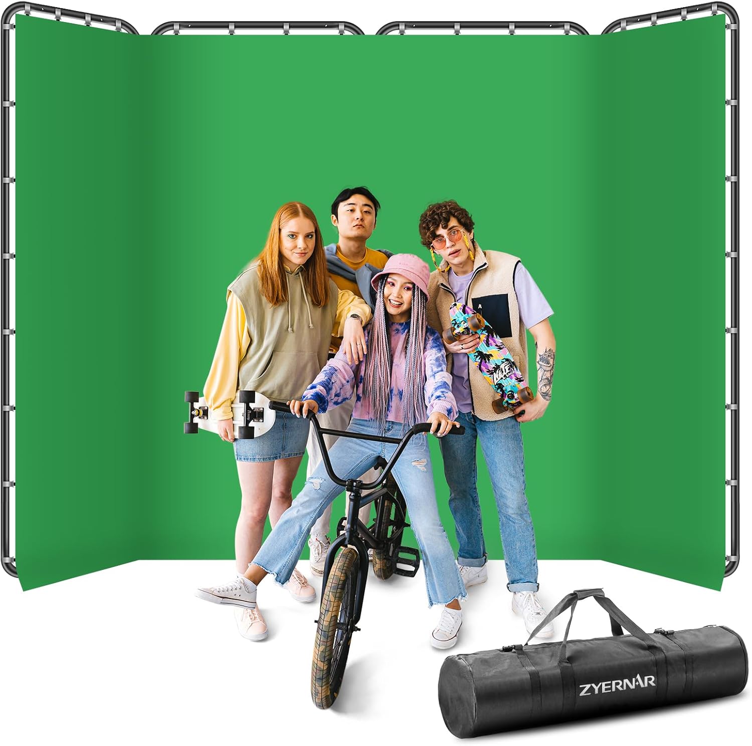 Large Green Screen Backdrop with Stand for Video Shooting