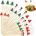 Christmas Bamboo Cocktail Picks - Festive Food Decoration