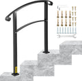 Handrail for Outdoor Steps 3-Step Transitional Stair Rail - Matte