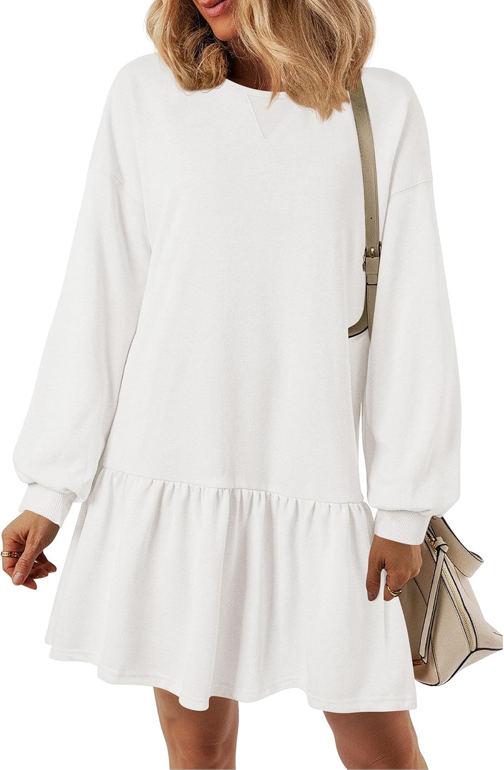 PRETTYGARDEN Womens Patchwork Sweatshirt Dress for Fall Style