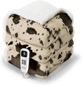 Cow Print Heated Blanket Full Electric Blanket with 10 Heat Levels