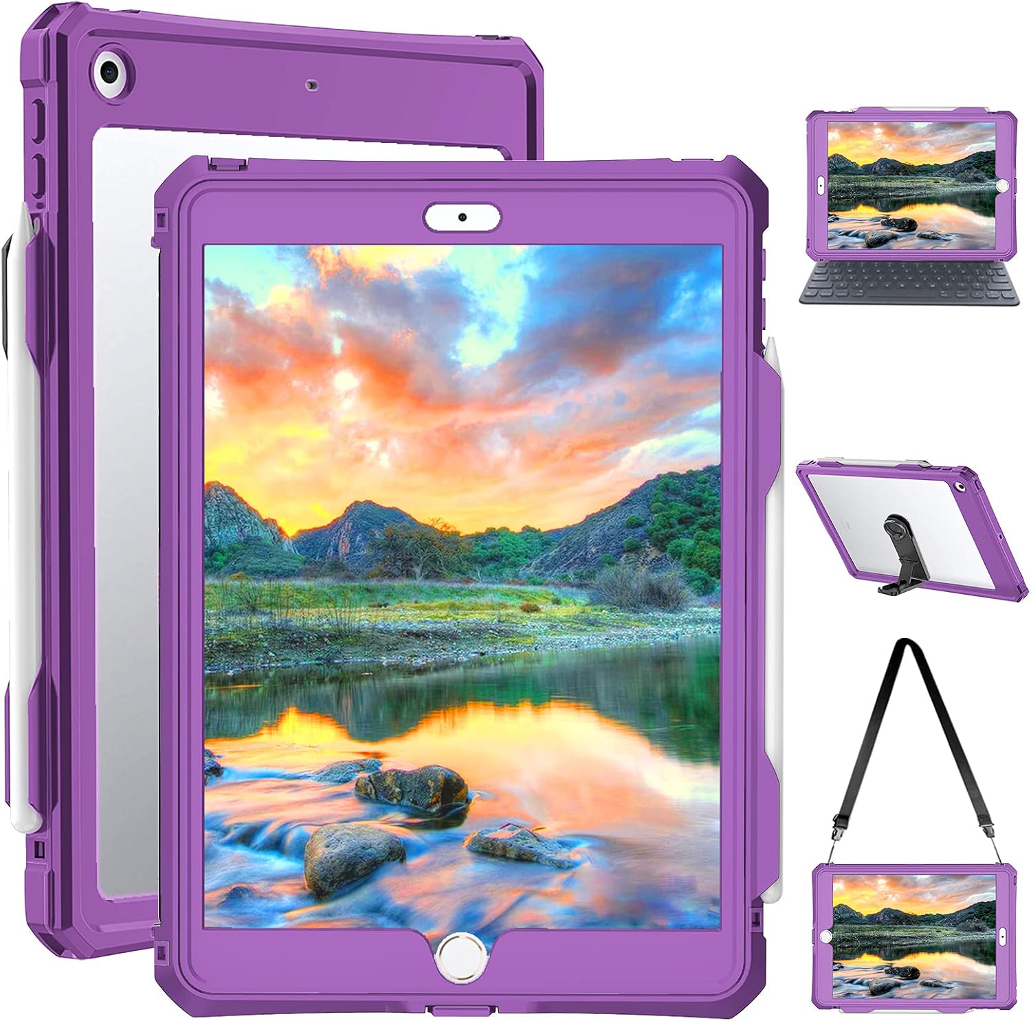 Waterproof iPad 10.2 Case with Built-in Screen Protector