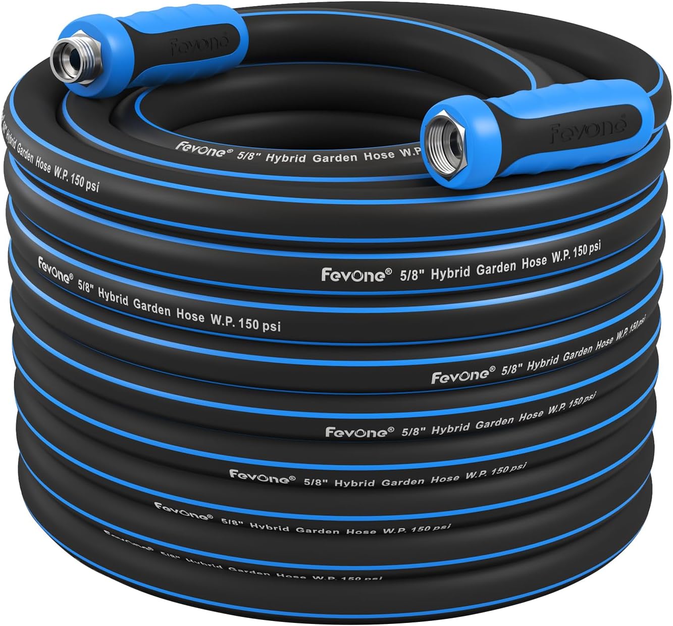 Fevone Garden Water Hose 5/8in x 80 ft with Aluminum Fittings