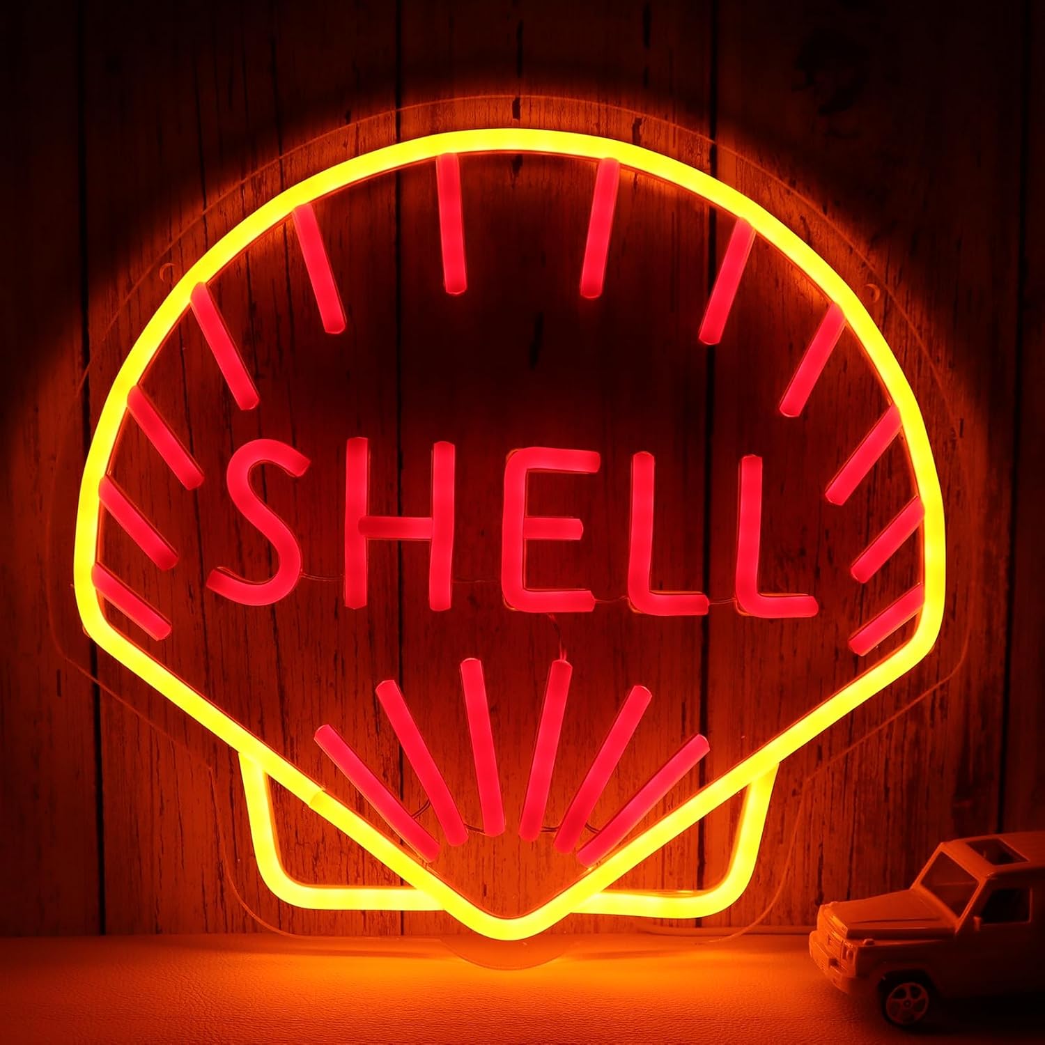 WonderfulLife Shell Oil Logo Neon Sign for Garage Decor
