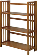 Casual Home 3-Shelf Stackable 27.5in Chestnut Fold Bookcase - Compact