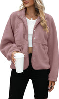 Fuzzy Long Sleeve Sherpa Jacket for Women - Cozy Winter Outerwear